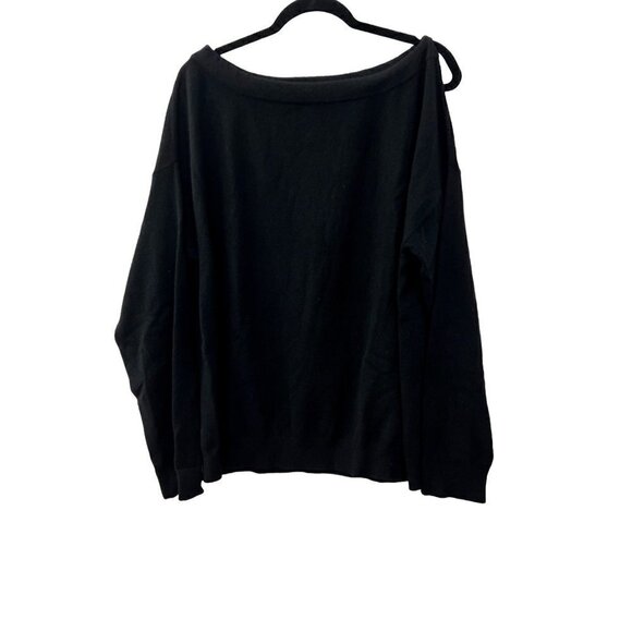 NWOT Vince Size L 100% Cashmere Cold Shoulder Tunic - Black MSRP $234 - Picture 4 of 12